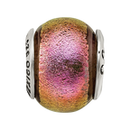 Sterling Silver Reflections Pink Dichroic Glass Bead