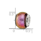 Sterling Silver Reflections Pink Dichroic Glass Bead