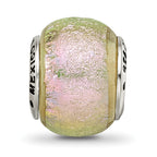 Sterling Silver Reflections Pink Dichroic Glass Bead
