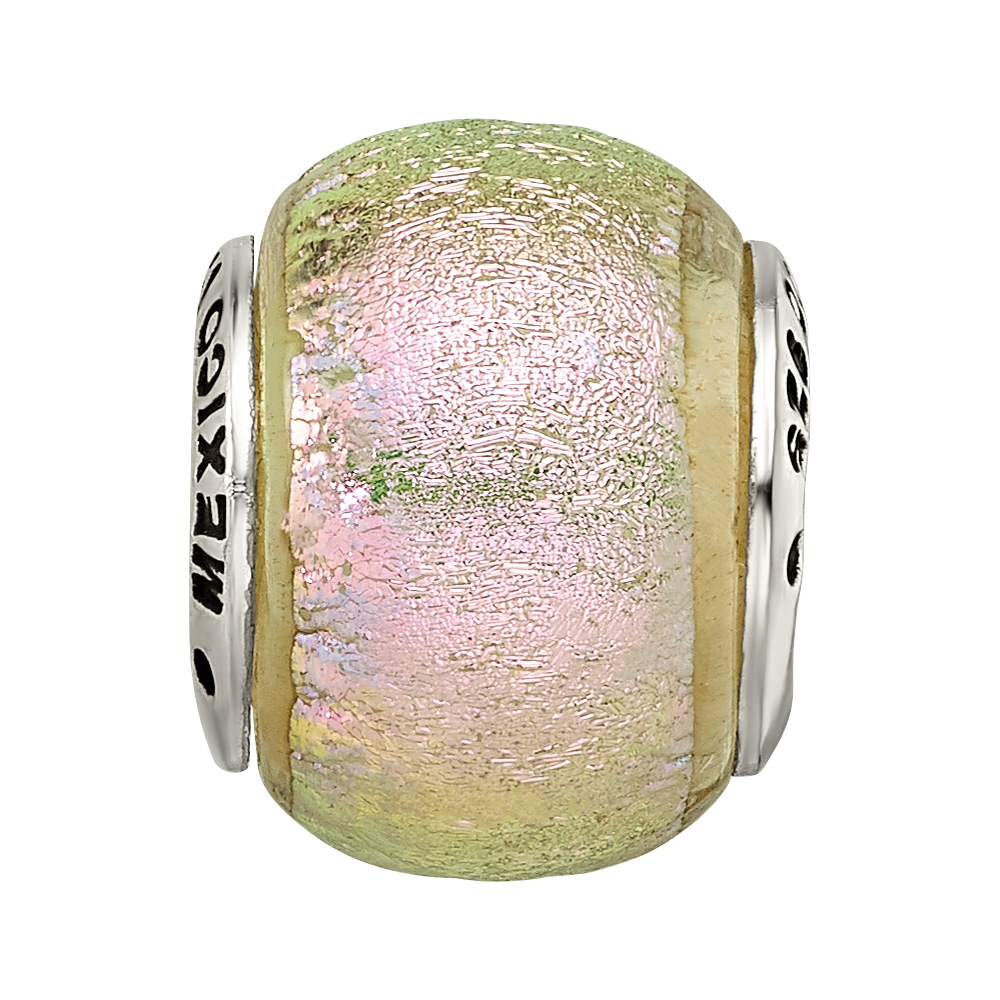 Sterling Silver Reflections Pink Dichroic Glass Bead