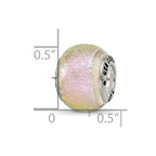 Sterling Silver Reflections Pink Dichroic Glass Bead