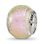 Sterling Silver Reflections Pink Dichroic Glass Bead