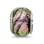 Sterling Silver Reflections Pink Dichroic Glass Bead