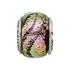 Sterling Silver Reflections Pink Dichroic Glass Bead