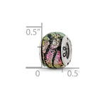 Sterling Silver Reflections Pink Dichroic Glass Bead