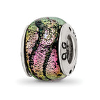 Sterling Silver Reflections Pink Dichroic Glass Bead