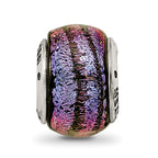 Sterling Silver Reflections Purple Dichroic Glass Bead