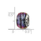Sterling Silver Reflections Purple Dichroic Glass Bead