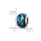 Sterling Silver Reflections Green Dichroic Glass Bead