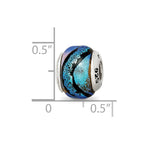 Sterling Silver Reflections Blue Dichroic Glass Bead