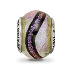 Sterling Silver Reflections Purple Dichroic Glass Bead