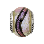 Sterling Silver Reflections Purple Dichroic Glass Bead