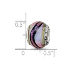 Sterling Silver Reflections Purple Dichroic Glass Bead