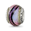 Sterling Silver Reflections Purple Dichroic Glass Bead