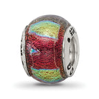 Sterling Silver Reflections Orange Dichroic Glass Bead