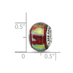 Sterling Silver Reflections Orange Dichroic Glass Bead