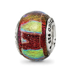Sterling Silver Reflections Orange Dichroic Glass Bead