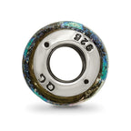 Sterling Silver Reflections Green Dichroic Glass Bead