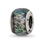 Sterling Silver Reflections Rainbow Dichroic Glass Bead