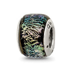 Sterling Silver Reflections Rainbow Dichroic Glass Bead