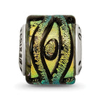 Sterling Silver Reflections Yellow Dichroic Glass Bead