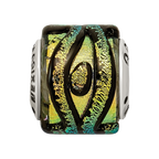 Sterling Silver Reflections Yellow Dichroic Glass Bead