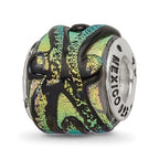 Sterling Silver Reflections Yellow Dichroic Glass Bead