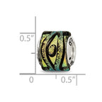 Sterling Silver Reflections Yellow Dichroic Glass Bead