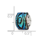 Sterling Silver Reflections Green Dichroic Glass Bead