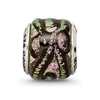 Sterling Silver Reflections Pink Dichroic Glass Bead