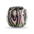 Sterling Silver Reflections Pink Dichroic Glass Bead
