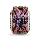 Sterling Silver Reflections Purple Dichroic Glass Bead
