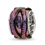 Sterling Silver Reflections Purple Dichroic Glass Bead