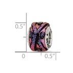 Sterling Silver Reflections Purple Dichroic Glass Bead