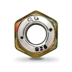 Sterling Silver Reflections Orange Dichroic Glass Bead