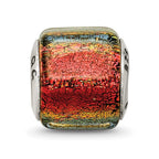 Sterling Silver Reflections Orange Dichroic Glass Bead