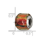 Sterling Silver Reflections Orange Dichroic Glass Bead