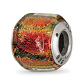 Sterling Silver Reflections Orange Dichroic Glass Bead