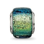 Sterling Silver Reflections Yellow Dichroic Glass Bead