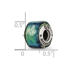 Sterling Silver Reflections Yellow Dichroic Glass Bead