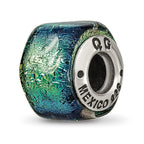 Sterling Silver Reflections Yellow Dichroic Glass Bead