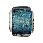 Sterling Silver Reflections Blue Dichroic Glass Bead