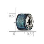 Sterling Silver Reflections Blue Dichroic Glass Bead