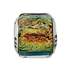 Sterling Silver Reflections Rainbow Dichroic Glass Bead
