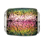 Sterling Silver Reflections Purple Dichroic Glass Barrel Bead