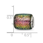 Sterling Silver Reflections Purple Dichroic Glass Barrel Bead