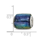 Sterling Silver Reflections Rainbow Dichroic Glass Barrel Bead