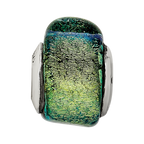 Sterling Silver Reflections Yellow Dichroic Glass Triangle Bead