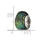 Sterling Silver Reflections Yellow Dichroic Glass Triangle Bead