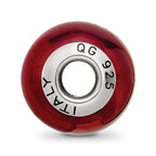 Sterling Silver Reflections Red/Black Italian Murano Bead